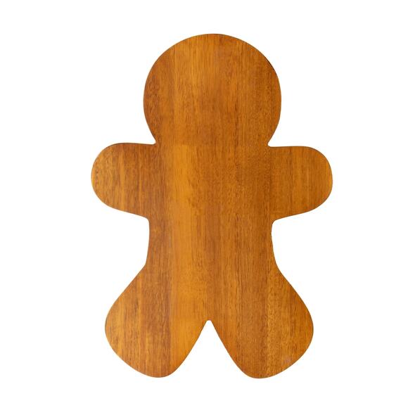 Christmas Acacia Wood Gingerbread Man Charcuterie Board Holiday Party Serve Tray - Picture 4 of 6